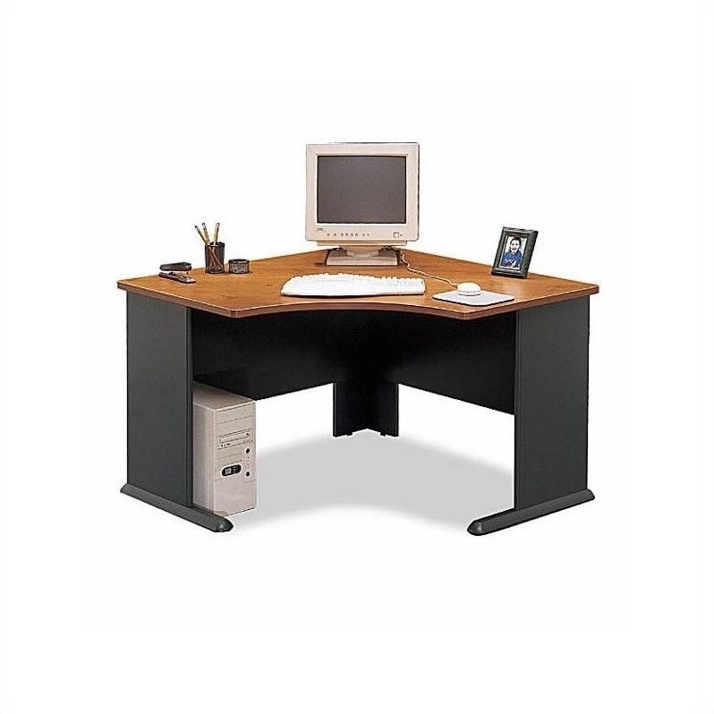 Bush Business Furniture Series A 6-Piece Extended U-Shape Desk in Natural Cherry
