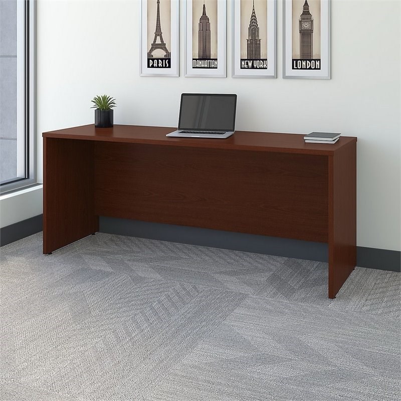 Series C 72W x 24D Credenza Desk in Mahogany - Engineered Wood
