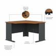 Bush Business Furniture Series A 48W Corner Desk in Natural Cherry and Slate