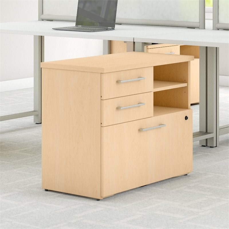 400 series lateral file cabinet with shelves in natural maple ...