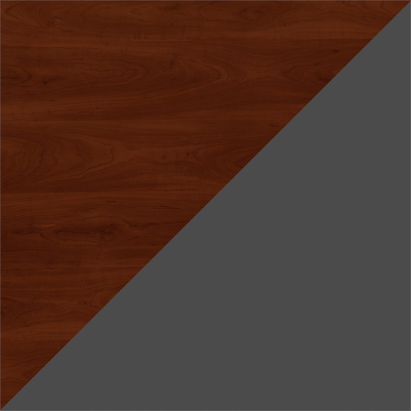 Series C Right Hand Corner Desk with Hutch and Mobile File in Hansen Cherry