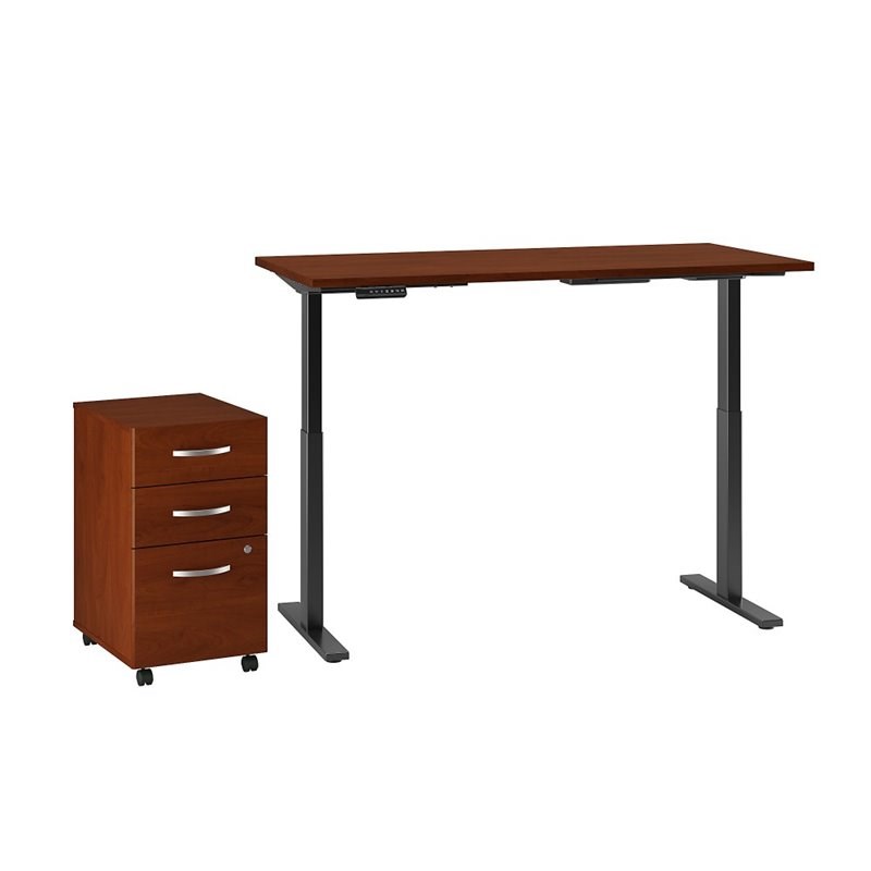 Move 60 Series 72W x 30D Adjustable Desk Set in Hansen Cherry - Engineered Wood