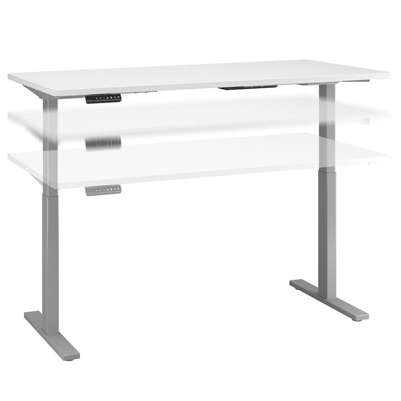 Move 60 Series 72W Power Standing Desk in White - Engineered Wood Top