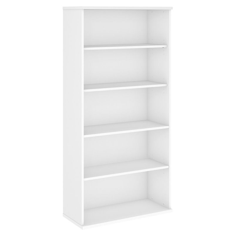 Studio C 5 Shelf Bookcase in White - Engineered Wood