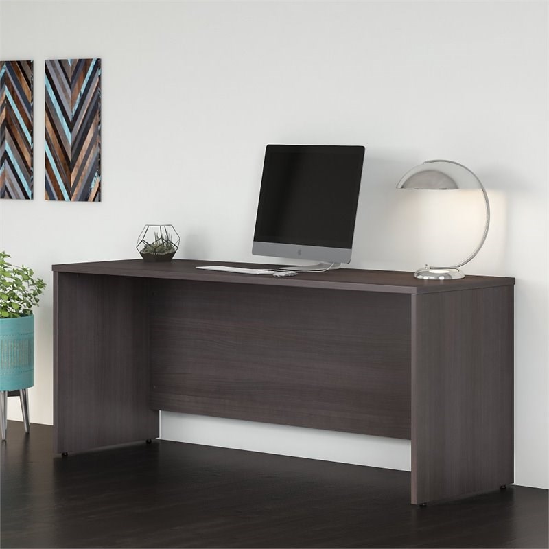 Studio C 72W x 24D Credenza Desk in Storm Gray - Engineered Wood