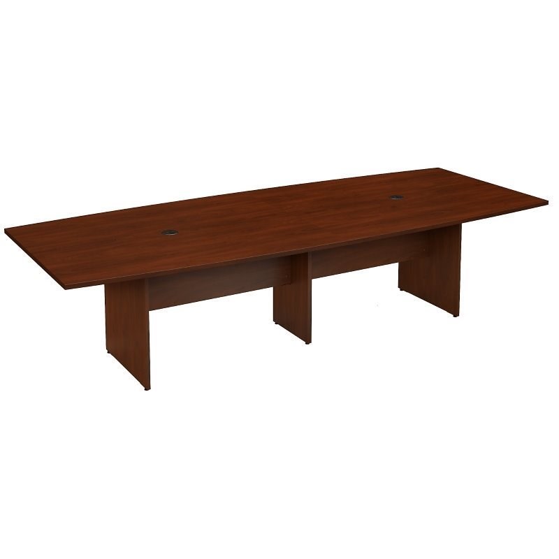 Bush Business Furniture 120W Boat Shaped Conference Table in Cherry
