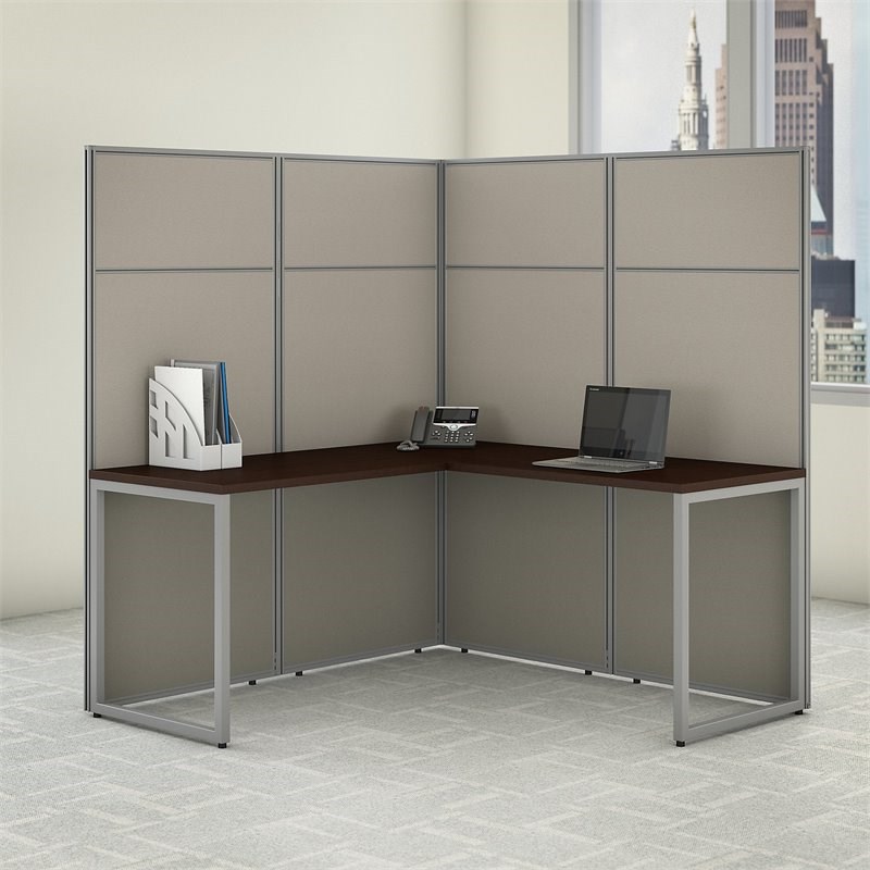 Bush Business Furniture Easy Office 60W L Shaped Cubicle Desk with 66H Panels