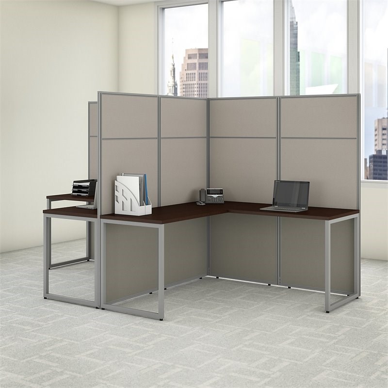 Bush Business Furniture Easy Office 2 Person L Shaped Cubicle with 66H Panels