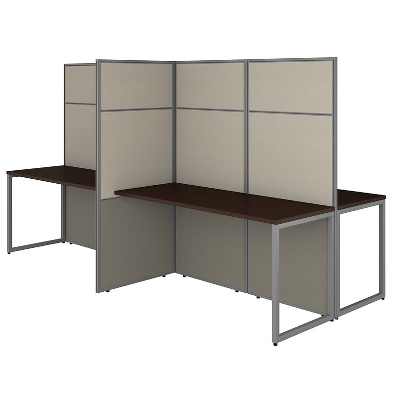 Bush Business Furniture Easy Office 60W 4 Person Cubicle Desk with 66H Panels