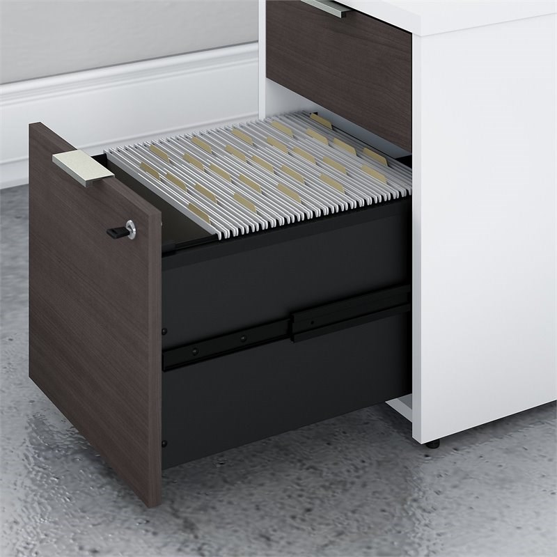 Jamestown 2 Drawer File Cabinet in White and Storm Gray - Engineered Wood