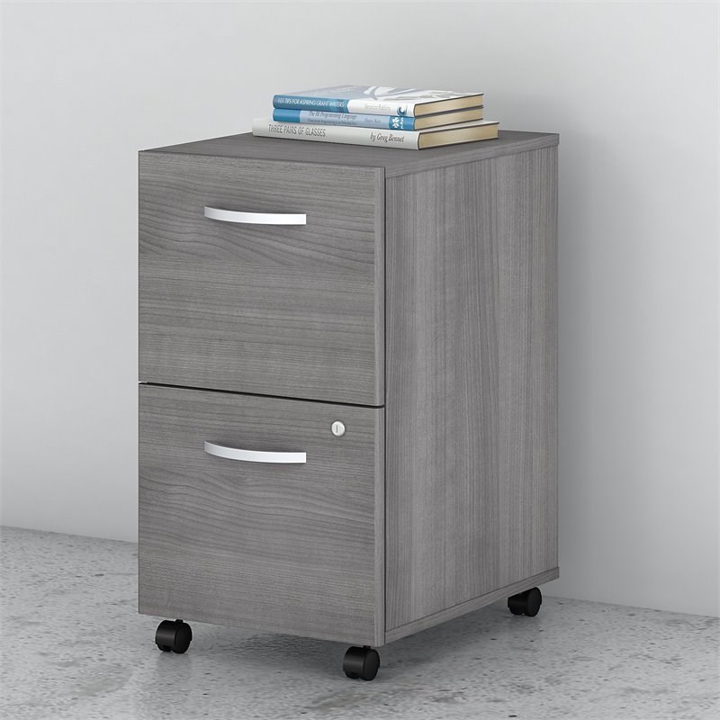 Bush Business Furniture Studio C 2 Drawer Mobile File Cabinet in Platinum Gray