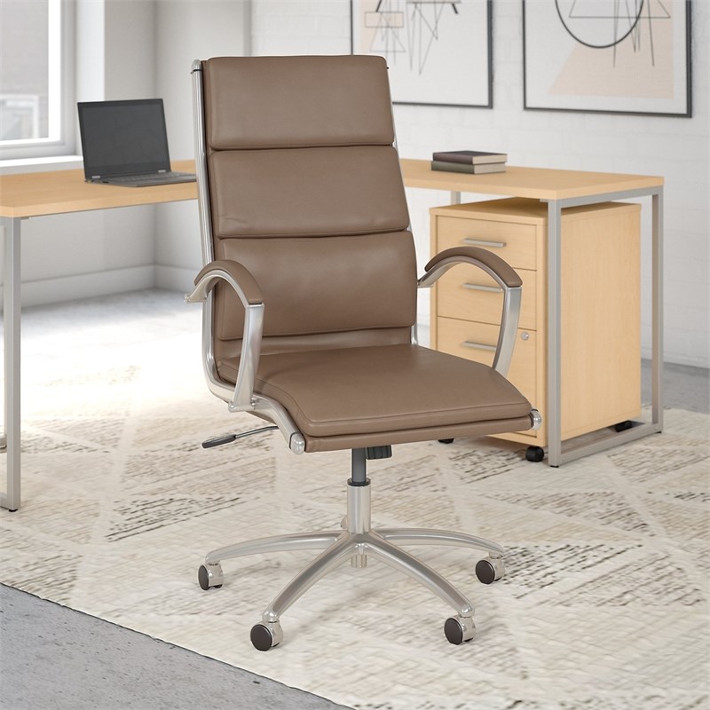 method high back leather executive office chair in saddle tan - mth030sd
