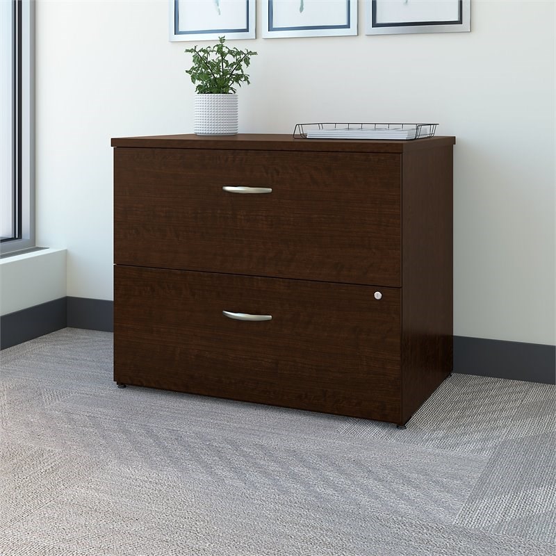 Easy Office Lateral File Cabinet in Mocha Cherry - Engineered Wood