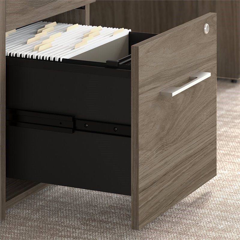 Office 500 16W 3 Drawer File Cabinet in Modern Hickory - Engineered Wood