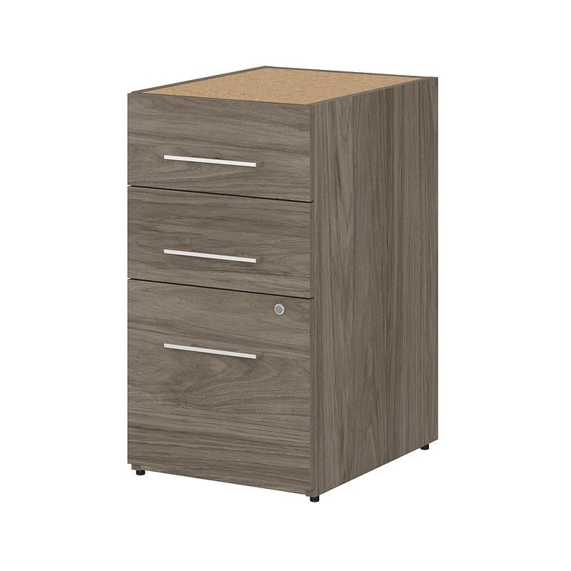 Office 500 16W 3 Drawer File Cabinet in Modern Hickory - Engineered Wood