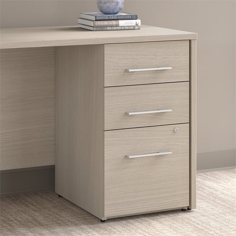 Office 500 16w 3 Drawer File Cabinet In Sand Oak Engineered Wood