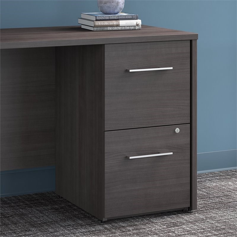 Office 500 16W 2 Drawer File Cabinet in Storm Gray - Engineered Wood