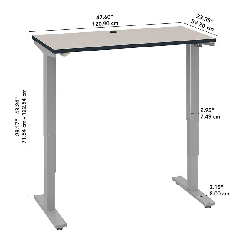 Move 40 Series 48W x 24D Adjustable Desk in White Spectrum - Engineered Wood