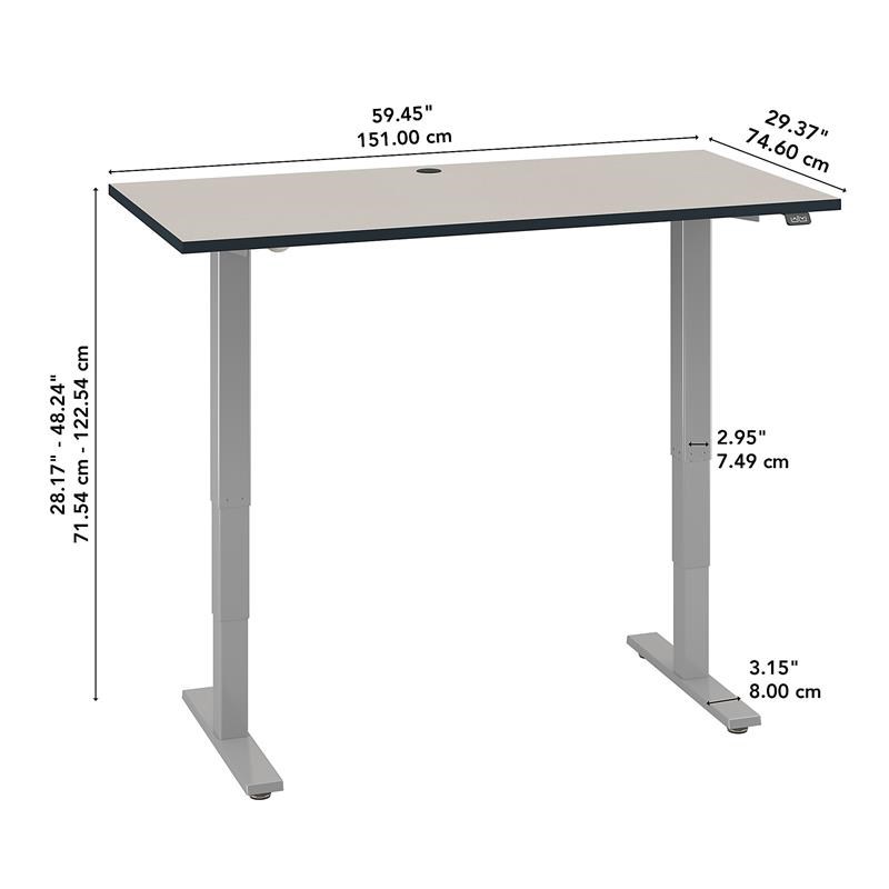 Move 40 Series 60W x 30D Adjustable Desk in White Spectrum - Engineered Wood