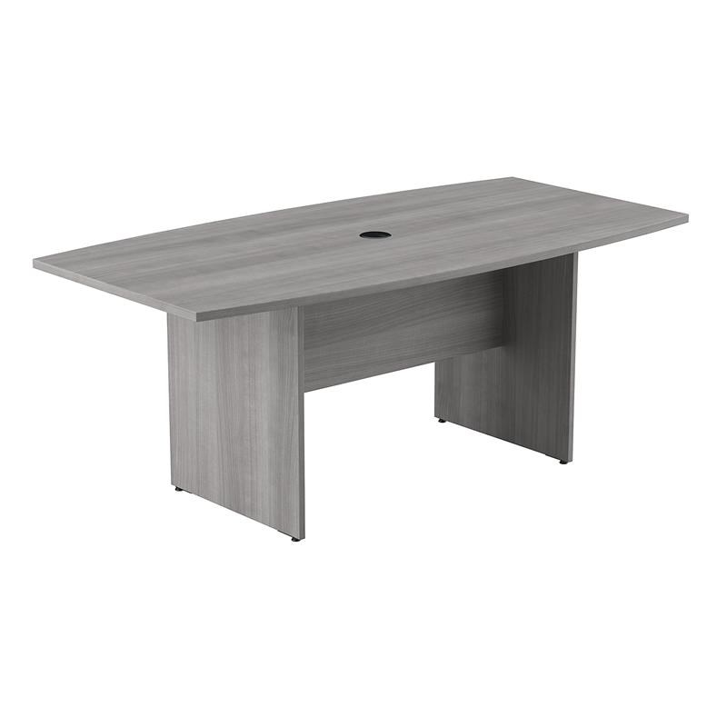 72W x 36D Conference Table with Wood Base in Platinum Gray - Engineered Wood