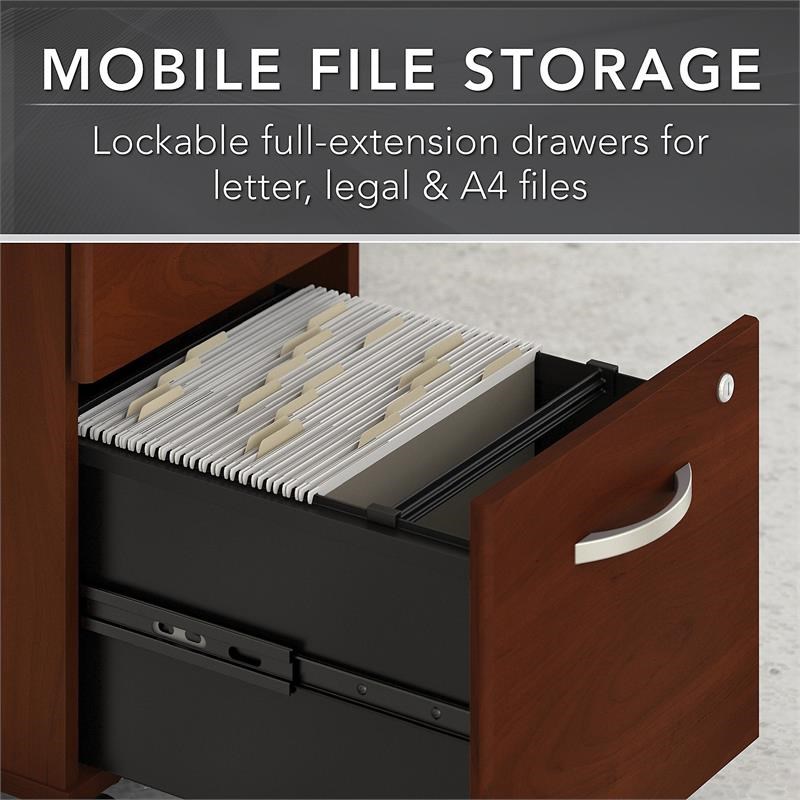 Studio C 2 Drawer Mobile File Cabinet in Hansen Cherry - Engineered Wood