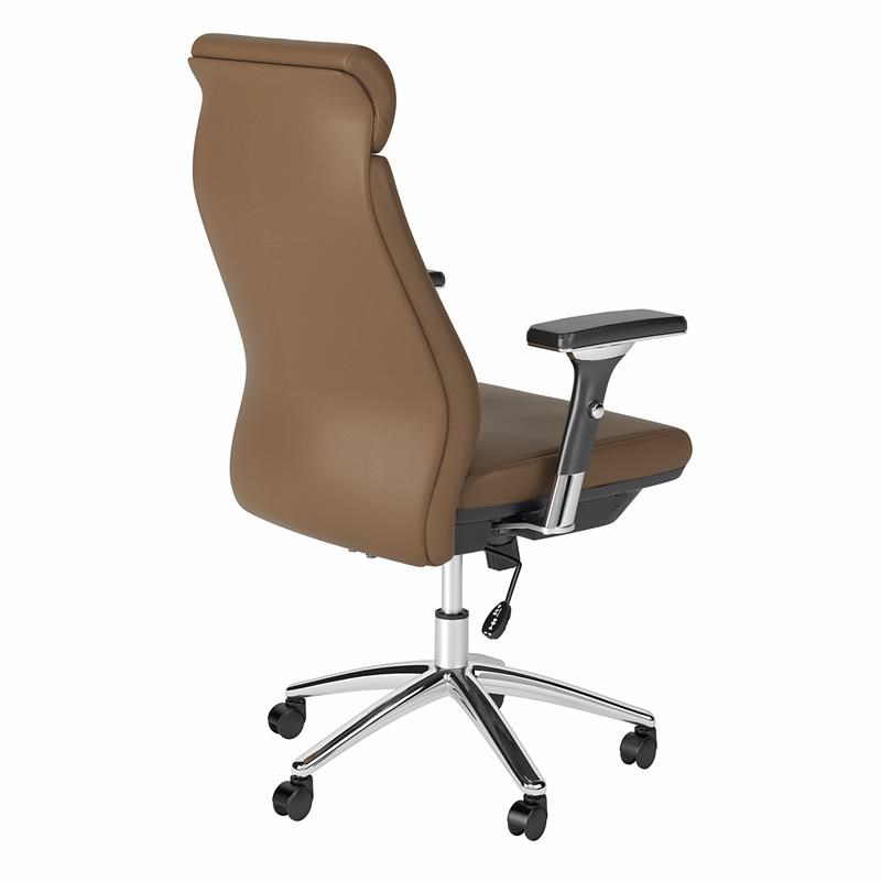 Metropolis High Back Executive Office Chair in Saddle Tan - Bonded Leather