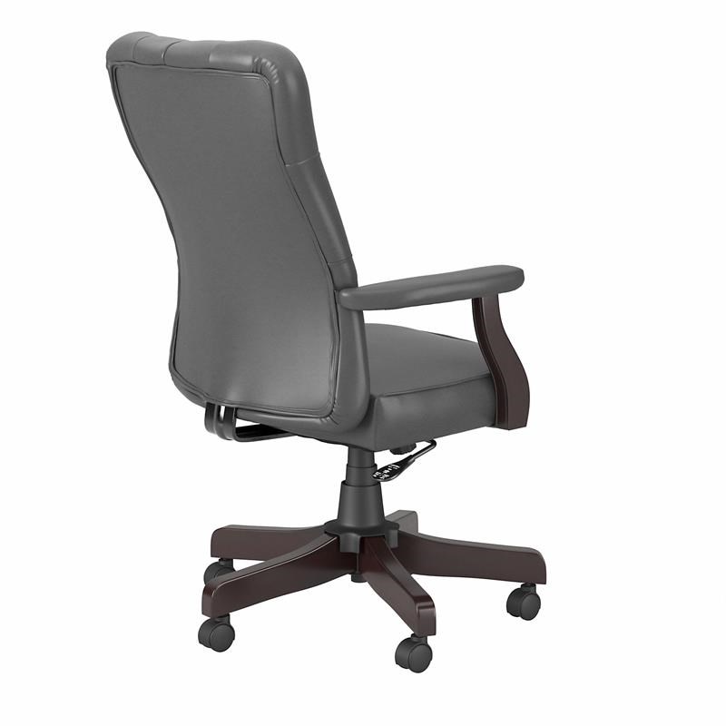 Arden Lane High Back Tufted Office Chair with Arms in Dark Gray Bonded Leather