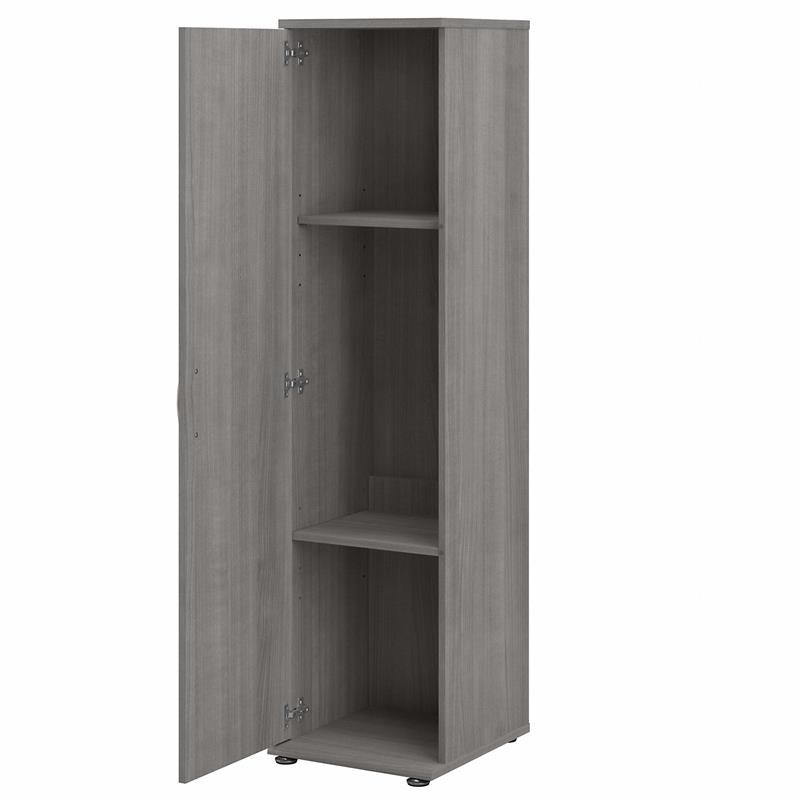 universal tall narrow storage in platinum gray engineered wood uns116pg