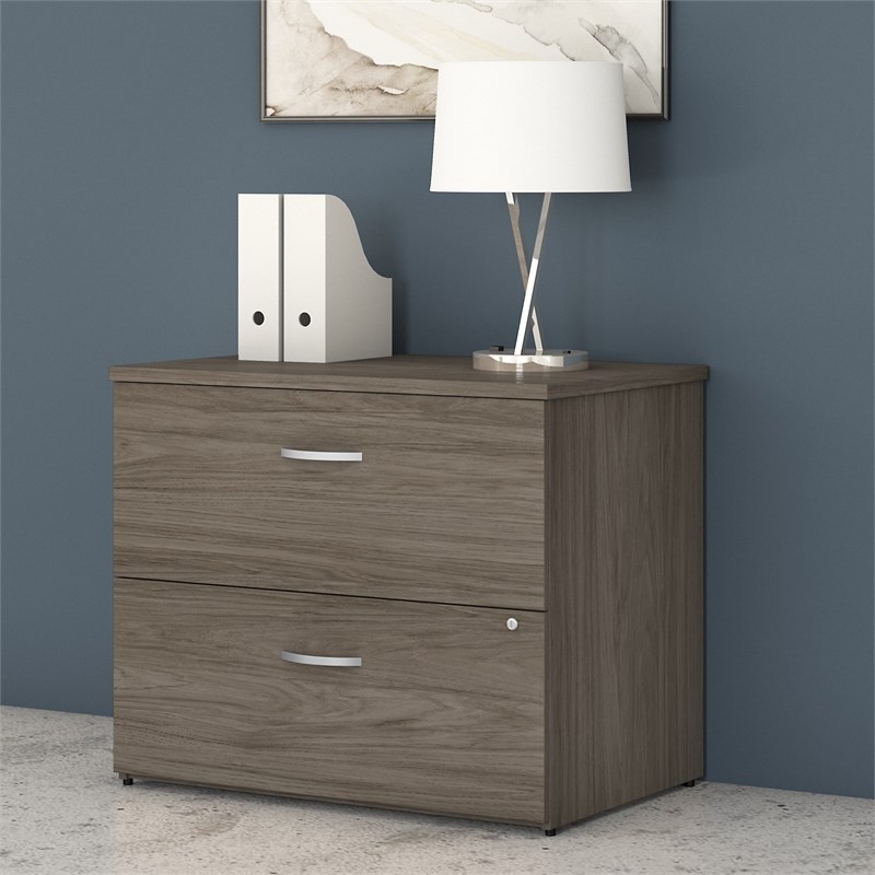 Studio C 2 Drawer Lateral File Cabinet in Modern Hickory - Engineered Wood