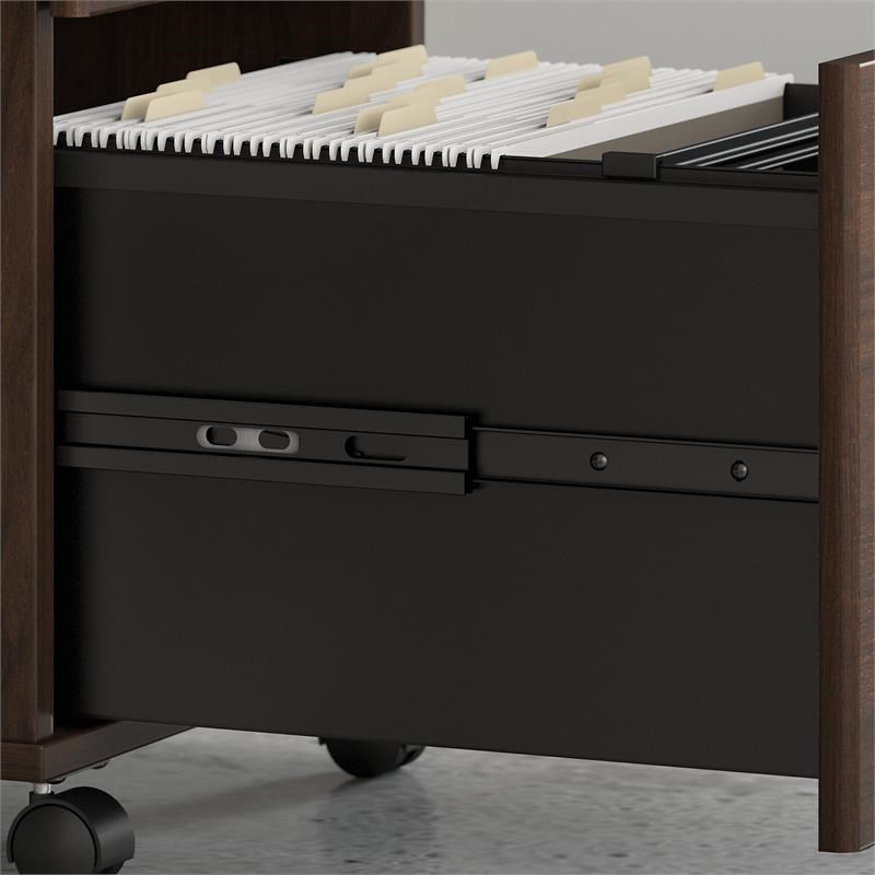 Hybrid 2 Drawer Mobile File Cabinet in Black Walnut - Engineered Wood