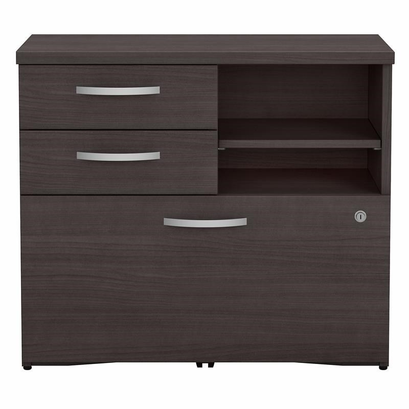 Studio C Office Storage Cabinet with Drawers in Storm Gray - Engineered Wood