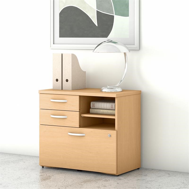 Studio C Office Storage Cabinet with Drawers in Natural Maple - Engineered Wood