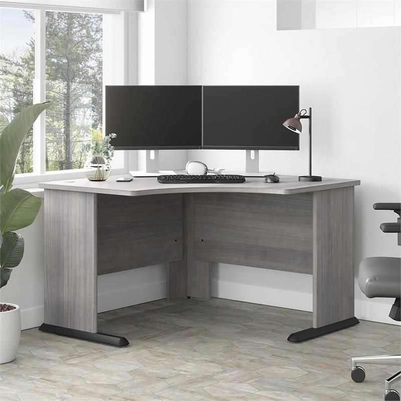 Studio A 48W Corner Computer Desk in Platinum Gray - Engineered Wood