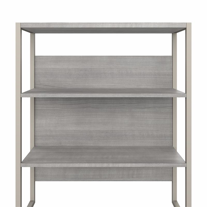 Hybrid Tall Etagere Bookcase in Platinum Gray - Engineered Wood
