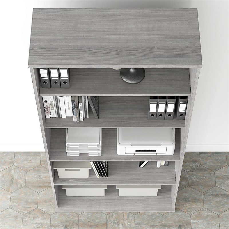 Studio A Tall 5 Shelf Bookcase in Platinum Gray - Engineered Wood