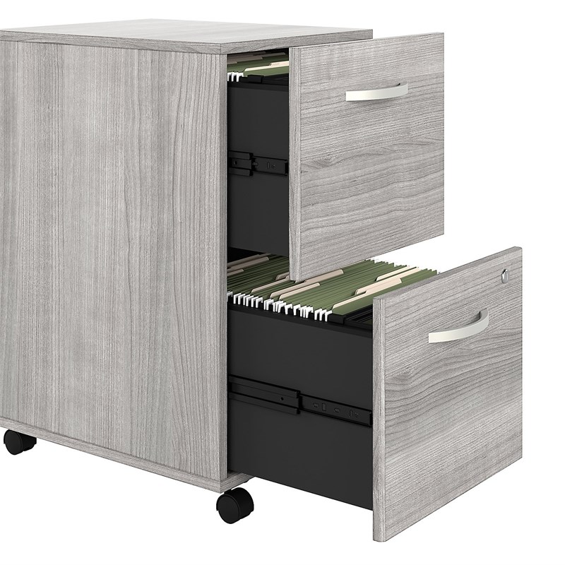 Studio A 2 Drawer Mobile File Cabinet in Platinum Gray - Engineered Wood