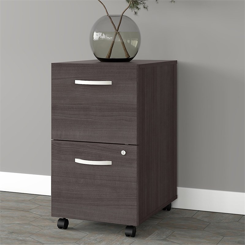 Studio A 2 Drawer Mobile File Cabinet in Storm Gray - Engineered Wood