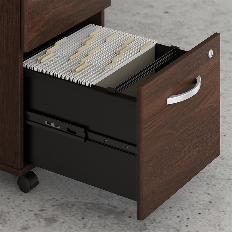 Studio C 2 Drawer Mobile File Cabinet in Black Walnut - Engineered Wood