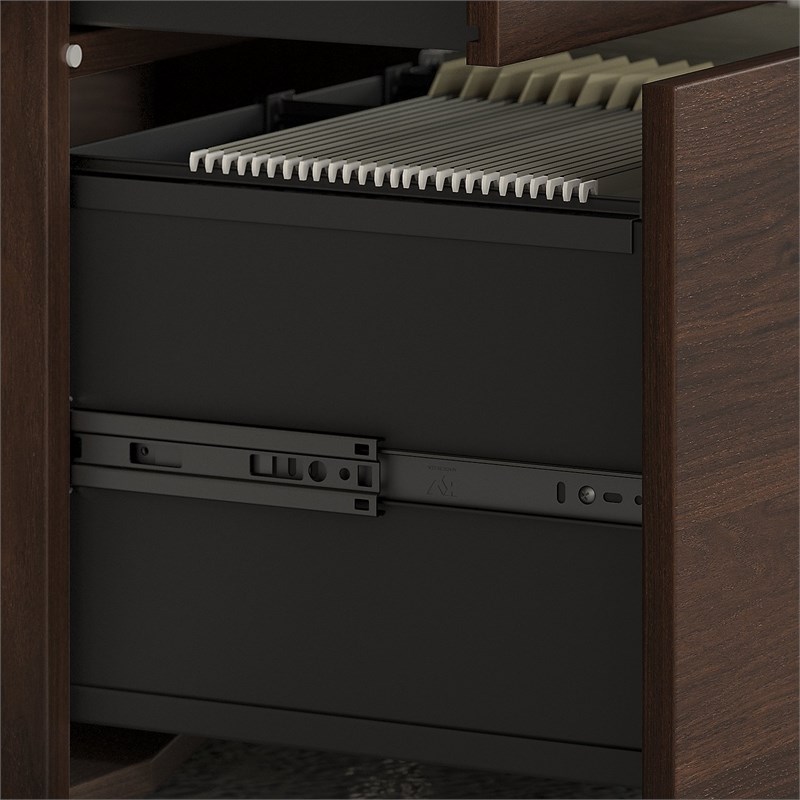Studio C Office Storage Cabinet with Drawers in Black Walnut - Engineered Wood