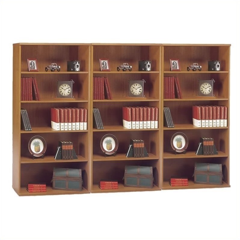 Bush Business Furniture Series C 5 Shelf Wall Bookcase in Natural Cherry