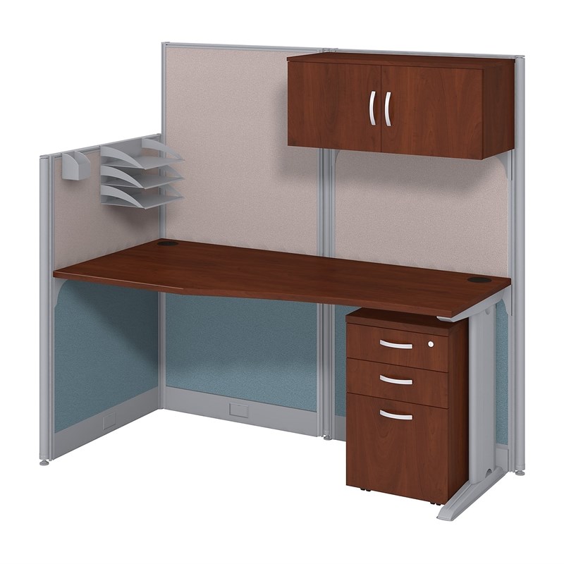 Bush Business Furniture Office in an Hour 65W x 33D Cubicle Workstation with Storage in Cherry