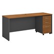 Series C 72W x 24D Office Desk with Drawers in Natural Cherry - Engineered Wood