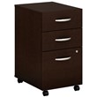 Series C 3 Drawer Assembled Mobile File Cabinet in Mocha Cherry -Engineered Wood