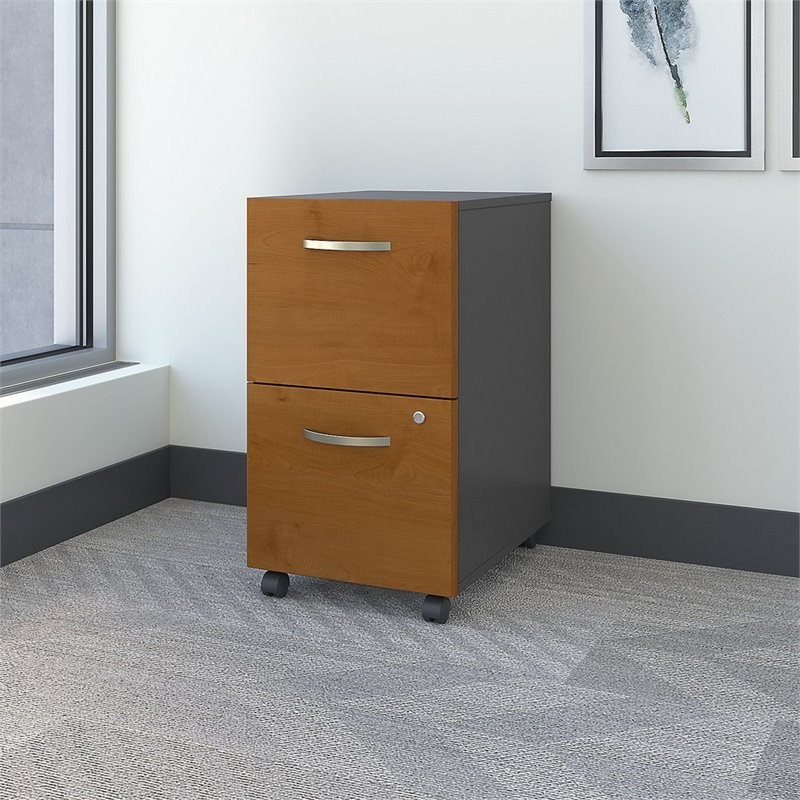 Series C 2 Drawer Mobile File Cabinet in Natural Cherry - Engineered Wood