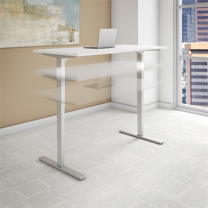 Move 80 Series 48W x 30D Height Adjustable Desk in White - Engineered Wood