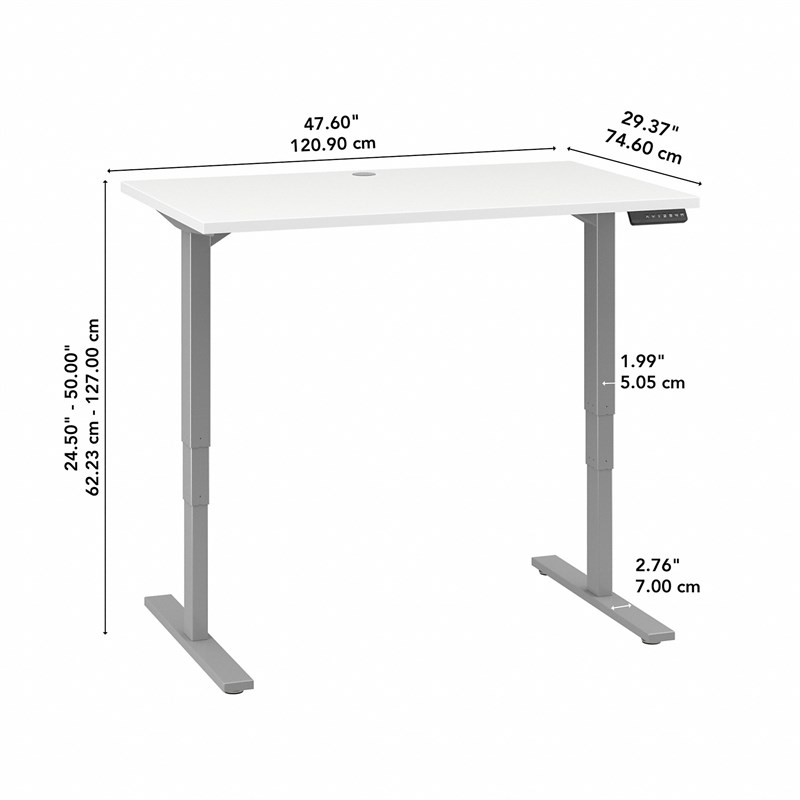 Move 80 Series 48W x 30D Height Adjustable Desk in White - Engineered Wood