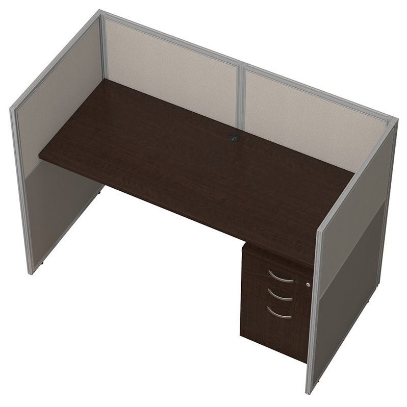 Bush Business Furniture Easy Office 3 Drawer Wood Computer Desk in Mocha Cherry