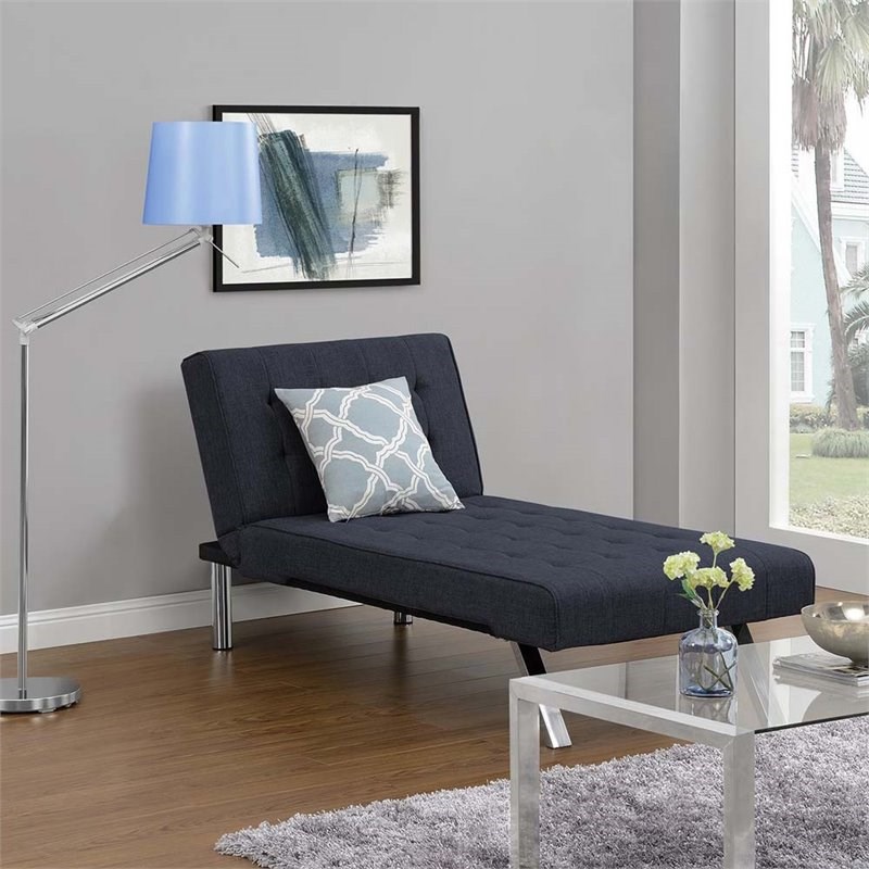 Dhp Emily Linen Chaise Lounge In Navy Blue 2024629 - Dhp Emily Chaise Lounger Chair With Adjustable Reclining Back Navy Linen Dhp Emily Linen Chaise Lounge In Navy Blue 2024629 - Dhp Emily Chaise Lounger Chair With Adjustable Reclining Back Navy Linen