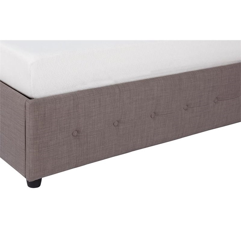 DHP Cambridge Linen Upholstered Queen Storage Bed in Gray Homesquare