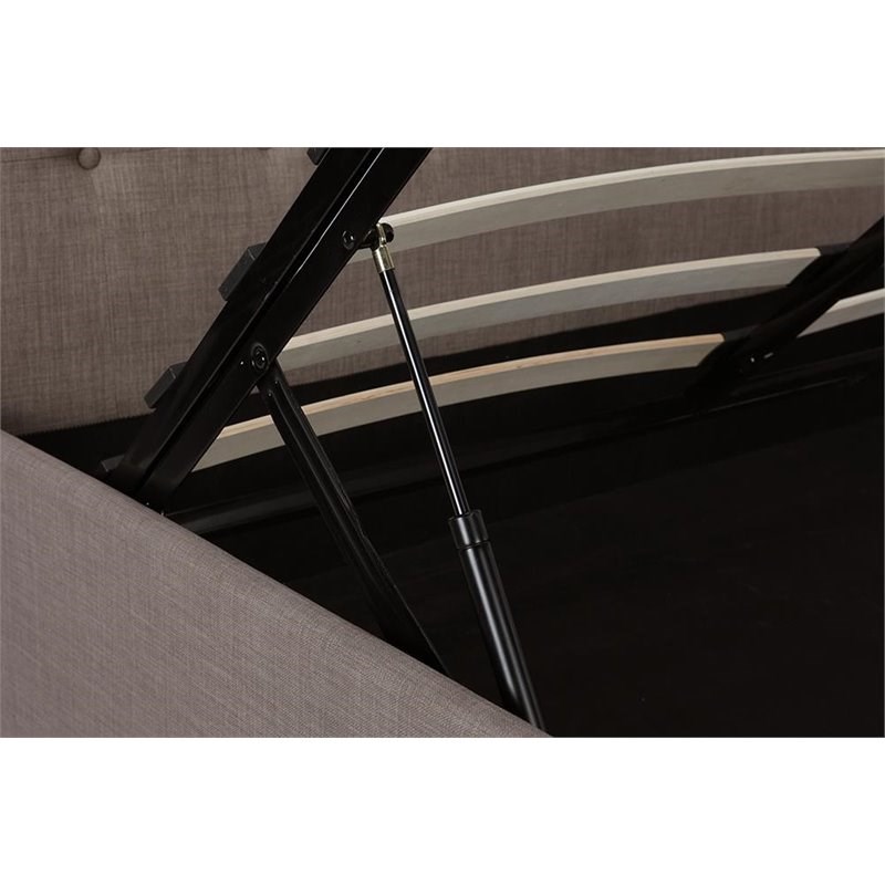 DHP Cambridge Linen Upholstered Queen Storage Bed in Gray Homesquare